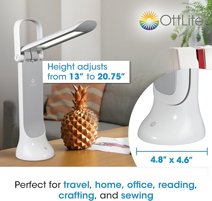 OttLite Dimmable LED Task Lamp - Portable, Adjustable, Desk Light, Great Gift