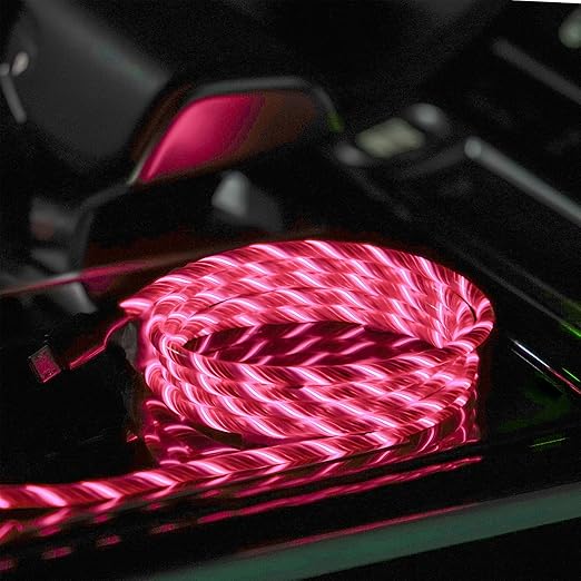 USB C to USB C Cable 3A Light Up C to C Cable LED C to Type C Fast Charging Cord for Samsung Galaxy S23 S22 S21 S20 Ultra, i-Phone 15 Pro Max Plus, iPad mini Pro Air(3.3FT,Red)