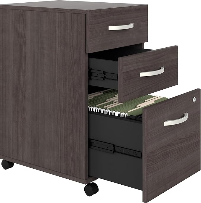 Bush Business Furniture Studio C 72W x 36D U Shaped Desk with Hutch, Bookcase and File Cabinets in Storm Gray