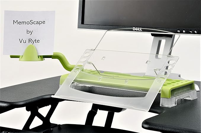 MemoScape Adjustable in-Line Document Holder for Typing | Reduce Neck Strain, Improve Focus, Boost Desk Organization/Workflow | Paper Holder Stand for Desk or Home Office - Avocado Green (VUR 3080)