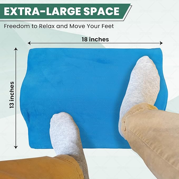 2-in-1 Portable Foot Rest Pro - Extra Large - Foot Rest & Foot Leg Exerciser - Improve Circulation & Relax Exercise Massage Foot Under Desk Work Office Chair, Gaming & Home (Brown)