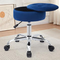 Gitrah Vanity Chair with Wheels Adjustable Vanity Stool with Storage Swivel Vanity Stool for Vanity Rolling Makeup Chair Blue