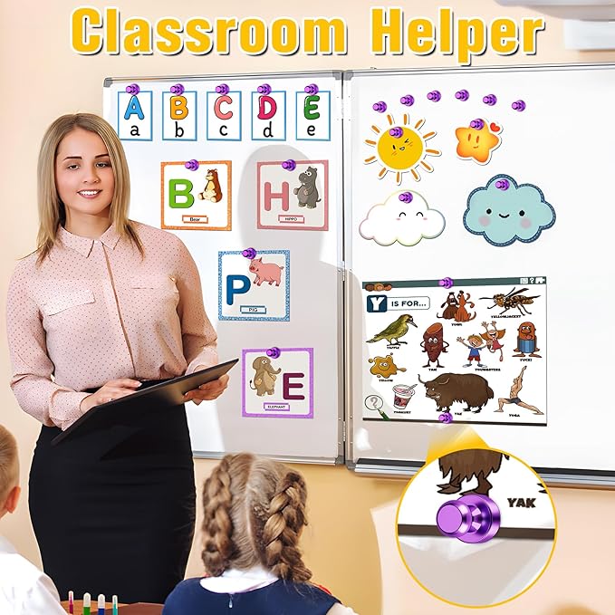 16 Pcs Fridge Magnets, Refrigerator Magnets, Small Strong Magnets, Whiteboard Magnets for Fridge, Magnetic Push Pins for Locker, Kitchen Decor and Accessories, Office, Classroom Organization