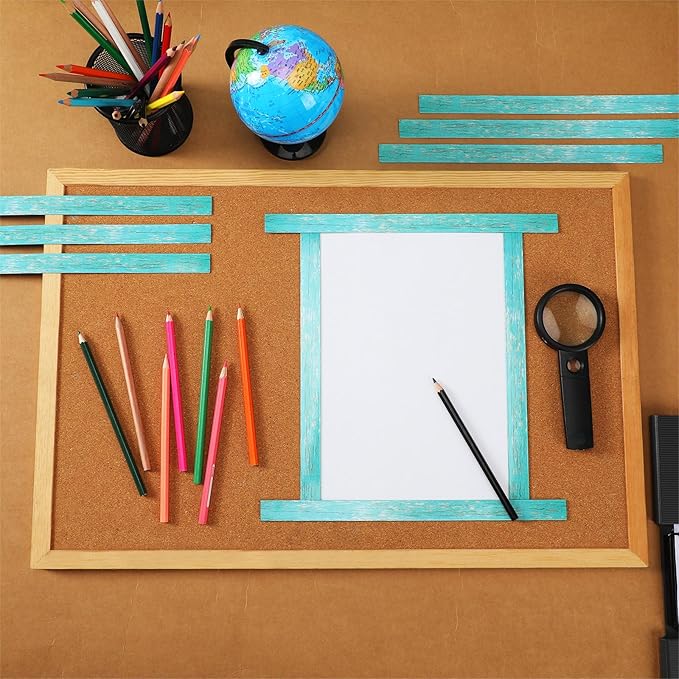 Ireer 24 Pieces Magnetic Strips Retro Magnetic Border for Classroom Whiteboard Bulletin Board Decorative Strips with Adhesive Borders for Bulletin Chalkboard(Retro)