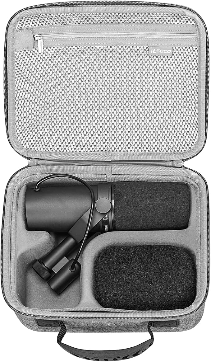 RLSOCO Hard Case Compatible With Shure MV7X / MV7+ / MV6 / MV7 / MV7i Podcast Dynamic Microphone & Shure SM7B / SM7dB Vocal Dynamic Microphone
