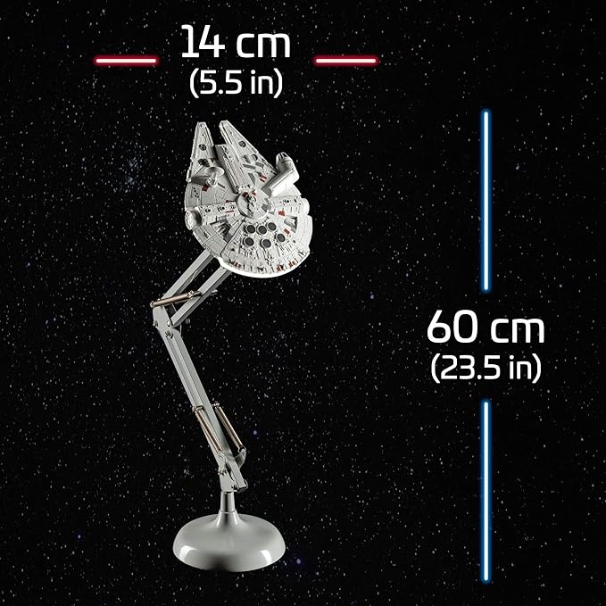Paladone Millennium Falcon Posable Desk Lamp - Officially Licensed Disney Star Wars Merchandise - Star Wars Light Decor and Gifts for Men