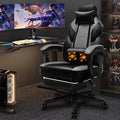Shintenchi Gaming Chair,Video Game Chair with footrest and Massage Lumbar Support,Height Adjustable Game Chair with 360°Swivel Seat Ergonomic Computer Chair with Headrest for Office or Gaming(Grey)