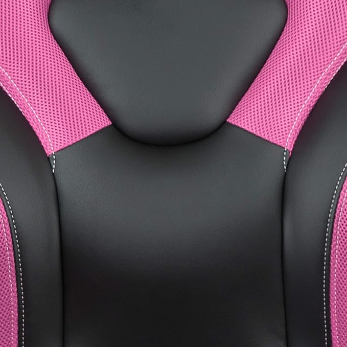Flash Furniture Red Gaming Desk and Pink/Black Racing Chair Set with Cup Holder and Headphone Hook