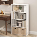 Furinno Simple Book Shelf, 4-Tier Bookshelf, Bookcase with Open Shelf, 9.4 x 23.6 x 41.7, for Living Room, Bedroom, Home Office, White