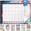 Ospelelf Desk Calendar 2026-2027 Large 22"x17" Monthly Family Planner Pad with Protective Cover 18 Months January 2026 - June 2027 Starry Sky