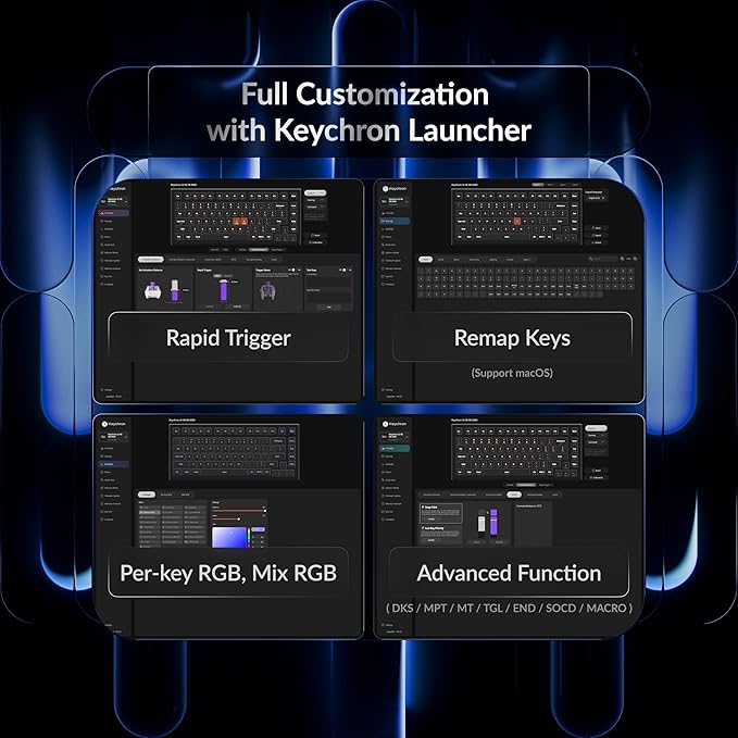 Keychron J2 HE TMR Wired Gaming Keyboard Volume Knob, 8000Hz Rapid Trigger Launcher Web with RGB Hot-Swappable Ultra-Fast Lime Magnetic Switch, Non-Shine-Through PBT for Mac Windows Linux - 75% Layout