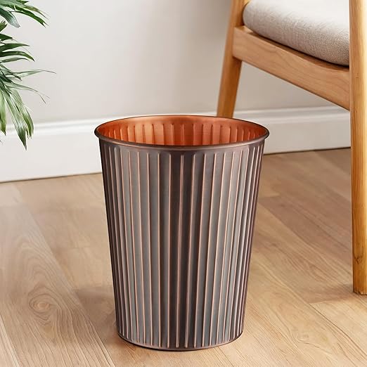 Monarch Abode Ridge Embossed Metal Desk Wastebasket – Antique Copper