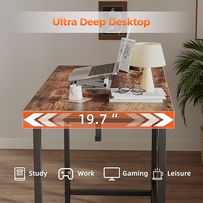 Mericonia 32 inch Computer Desk, 0.6" Thick Modern Simple Study Writing Table, Office Desk for Home Bedroom Office
