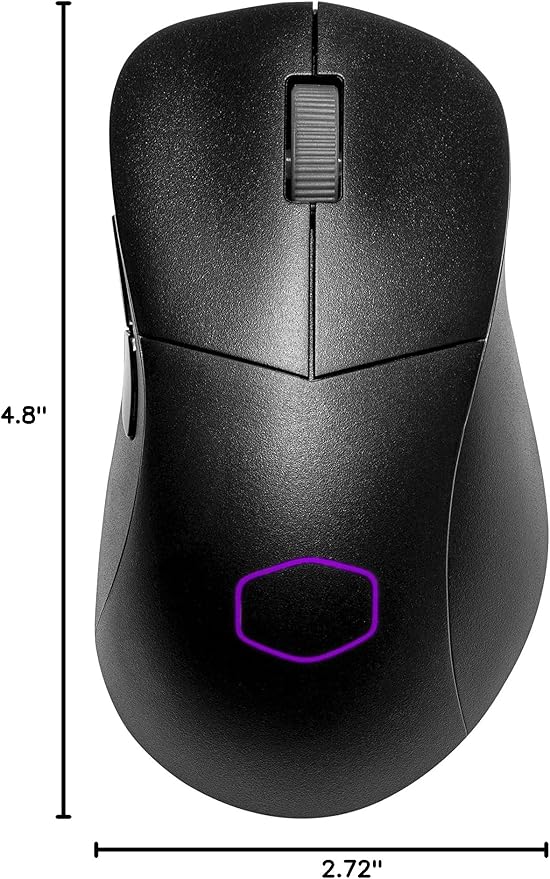 Cooler Master MM731 Wireless Gaming Mouse Black, Adjustable 19,000 DPI, Palm|Claw Grip, 2.4GHz|Bluetooth, PixArt Optical Sensor, Ultraweave Cable, PTFE Feet, RGB Lighting (MM-731-KKOH1)