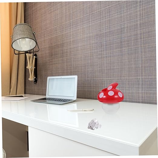 PRETYZOOM Slim Trash Can Lid Desktop Recycle Bin Countertop for Office Home Kitchen Cute Mushroom Shape Trash Can