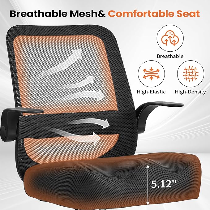 Drafting Chair for Standing Desks, 500LBS Capacity Tall Office Chair with Adjustable Height, Foot Ring, Flip-Up Armrests, Thick Curved Seat for Home Office, Drawing, and Creative Work