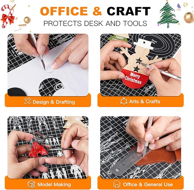 Golden Maple Self Healing Cutting Mat, 5-Layer Double-Sided PVC Non-slip Miniature Model Cutting Mat for Role Play, Board Game, Crafts, Wire Armature Sculpture, Scale Figure, A3 18'' x 12''
