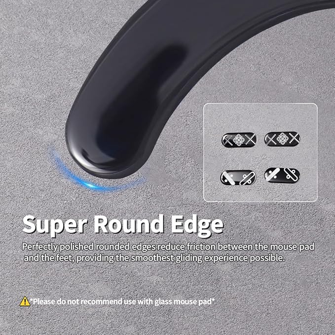 Immoenuc Glass Mouse Skates for Logitech G305/304 Feet Pads - Smooth, Durable Game Accessories (Printing Pattern)