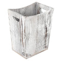 ETELI Wood Wastebasket Small Trash Can Rustic Wooden Garbage Storage Trash Can with Double Handles for Bedroom Office Bathroom (Rustic Grey)