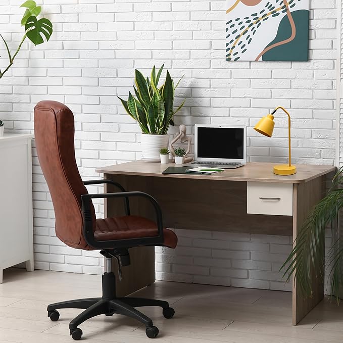 Simple Designs LD1077-YLW 16" Sleek Essentials Adjustable Metal Desk Task Lamp, for Office, Desk, Nightstand, Dorm, Yellow