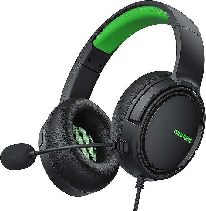 BINNUNE Gaming Headset with Mic for PS4 PS5 Xbox Series X|S Xbox 1 PC NS, Wired Gaming Headphones with Microphone for PS 4|5 Xbox1