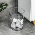 Anyoifax Small Trash Can Plastic Wastebasket 1.5 Gallon Round Garbage Container Bin with Handles for Bathroom, Bedroom, Kitchen, College Dorm, Office, Craft Room - Clear