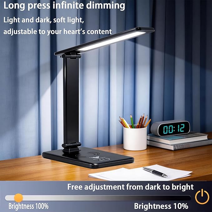 Battery lamp, Battery Operated Desk lamp, Rechargeable Desk lamp, Battery Operated lamp Black, Lithium Battery 2000MAH,Battery Powered Desk lamp，Battery Powered Work Light Study Table lamp