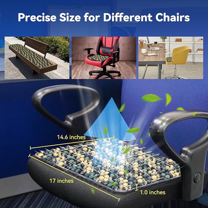 Seat Cushion for Long Sitting Hours on Office & Home Chair, with 3D Non-Slip for Office Chair Cushions, Car Seats, Airplane Seat, Wheelchair, Desk Chair,Cushion Lab, Long Trips (Green)