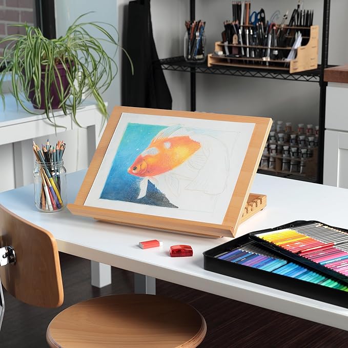 SoHo Urban Artist 12x16-3 Pack - Adjustable Portable Drawing Board Stand Easel, 5 Positions, Natural Beechwood Finish