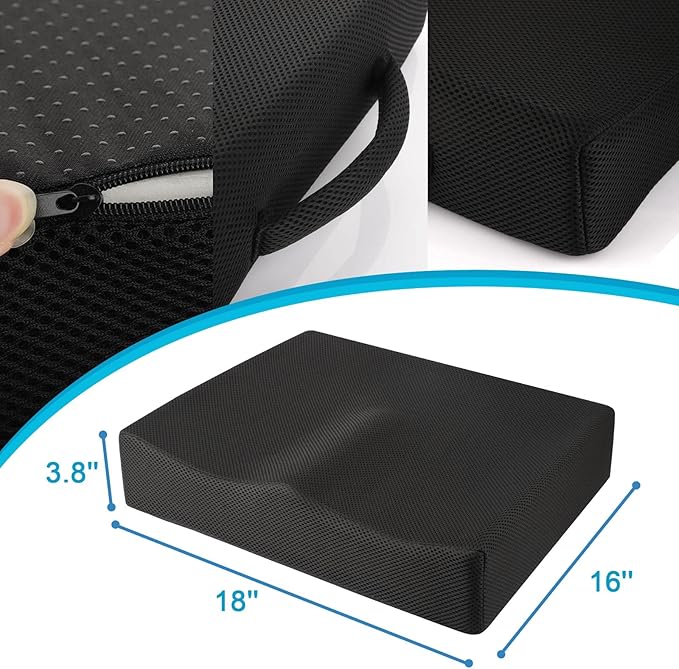 Extra Large Seat Cushion: Office Chair Cushion, Memory Foam Seat Cushion for Tailbone, Sciatica, Lower Back Pain Relief Butt Pillow for Car, Office Chair, Wheelchair