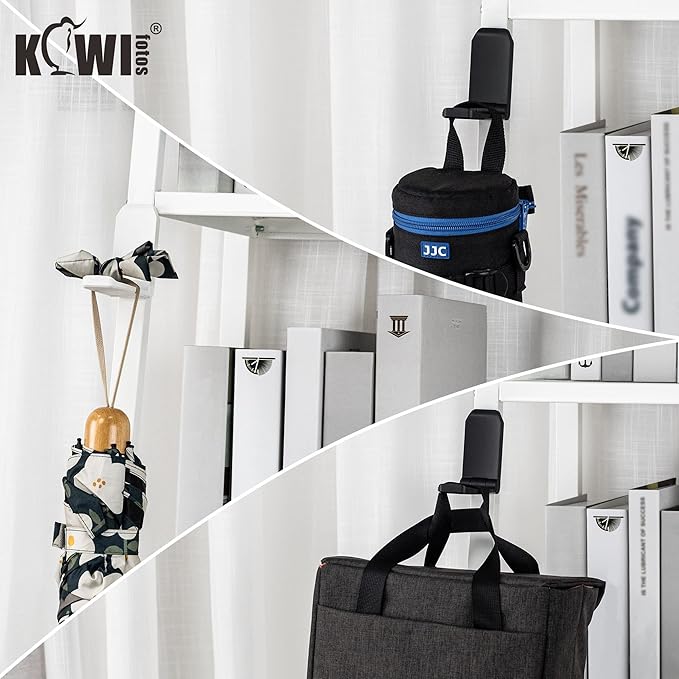 KIWIFOTOS 2 Pack Adhesive Desk Headphone Hanger, PC Gaming Headset Holder Stand, Adhesive Holder Mount for Wall, Foldable Headphones Hook Mount Under Desk - White,Two Pack