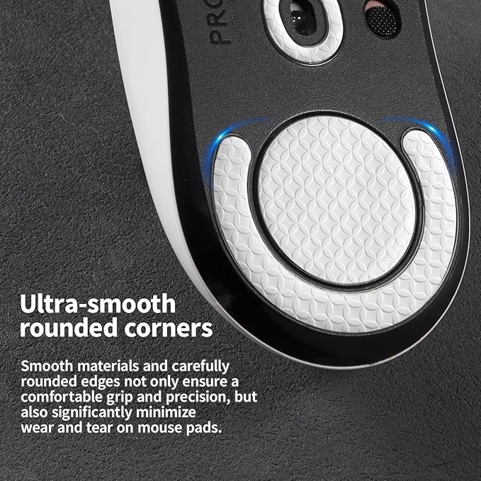 Smooth Sliding Mouse Skates for Logitech G Pro X Superlight Mouse Feet Replacement(PTFE,White) Rounded Edges Durable and Ultra-Smooth Gaming Mouse Glider for G Pro Superlight