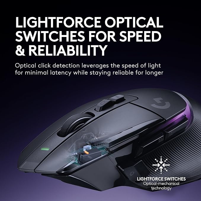 Logitech G502 X Plus Lightspeed Wireless Gaming Mouse, Black | Hero Sensor, 25,600 DPI, 13 Programmable Buttons, LIGHTFORCE Switches, RGB Lighting, PC/Mac | with Signature Series Charging Dock