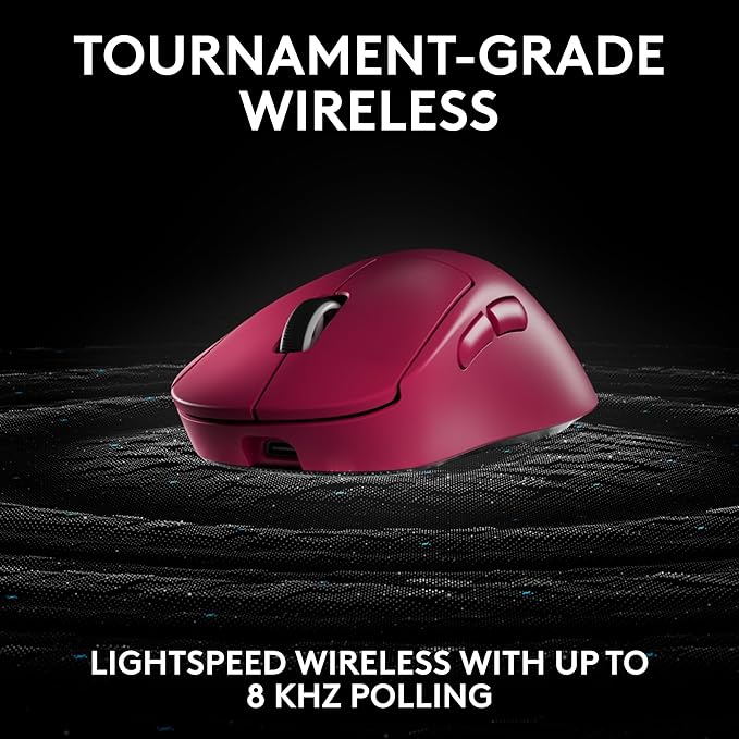 Logitech PRO X Superlight 2 DEX Wireless Gaming Mouse, Pink | Lightweight, Hero 2 Sensor, 44k DPI, 5 Programmable Buttons, Lightspeed Wireless, Right Hand, PC/Mac | Signature Series Charging Dock