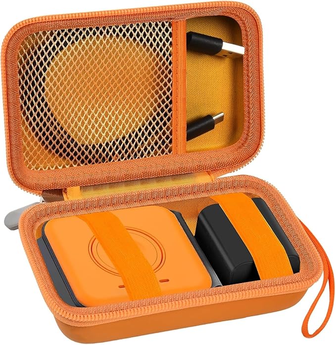 Travel Case for UCOMX for Nano/for Rtops/for Hicober/for Iseyyox 3 in 1 Wireless Charger, Foldable Magnetic Charging Station Storage Holder Bag for Fast Charge Pad Cable, Adapter, Orange-Box Only