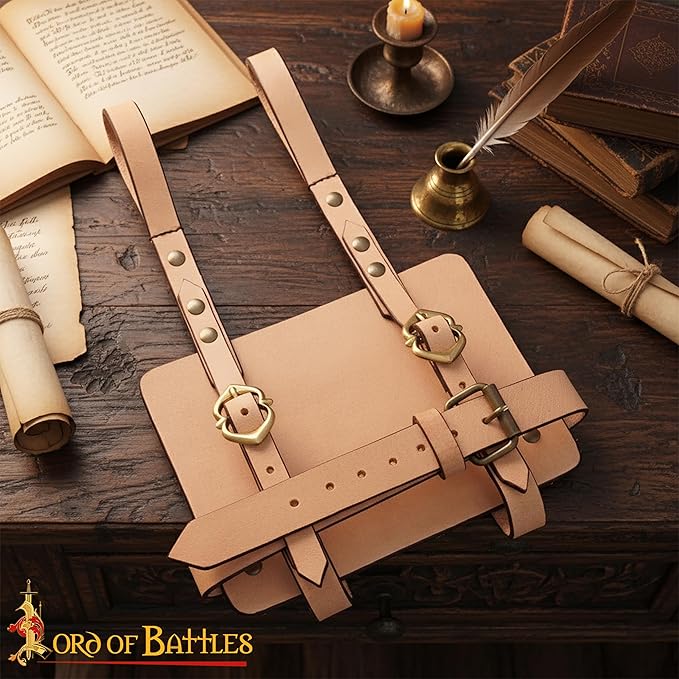 Lord of Battles Adventurer's Book or Diary Holder Handcrafted from Genuine Leather 13x18cm (Natural)
