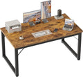 Mericonia 48 Inch Computer Desk, 1" Thick Heavy Duty Industrial Office Desk, Modern Simple Study Writing Table for Home Office Bedroom Workstation, Brown