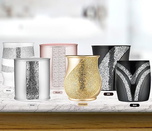 Zahari Home Sinatra Waste Basket Decorative Beautiful Designs Bathroom Bedroom Living Room Decor, Blush