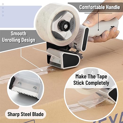 Mr. Pen- Heavy Duty Packing Tape Dispenser Gun, 2 Inch, 2 Pack with 2 Clear Tape Rolls, Handheld Tape Gun for Moving, Shipping, Sealing Boxes & Packaging
