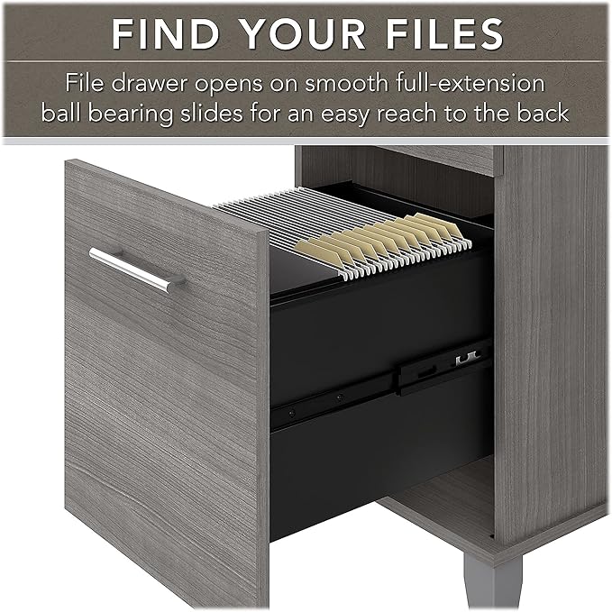 Bush Furniture Somerset 72W 3 Position Sit to Stand L Shaped Desk with Hutch and Bookcase in Platinum Gray