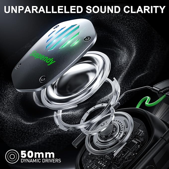 Wireless Gaming Headset for PS5, PS4, PC, Switch – 2.4GHz & Bluetooth Headphones with Mic, 20ms Low Latency, 3D Stereo Sound, ENC Noise Canceling, RGB Lighting, 50H Battery Life