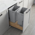 Dowell Double 50Qt Undermount Trash Pull-Out Waste Container with Full Extension Soft-Close Slides, Bottom Mounted, Face Frame/Frameless Min. Cabinet Opening: 15-1/2 Inch Wide-4008 0218 50