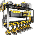Hipidian Heavy Duty Power Tool Organizer Wall Mount - 300lb Capacity 3-Tier Storage Rack with 7 Drill Holders for Garage Workshop Tools
