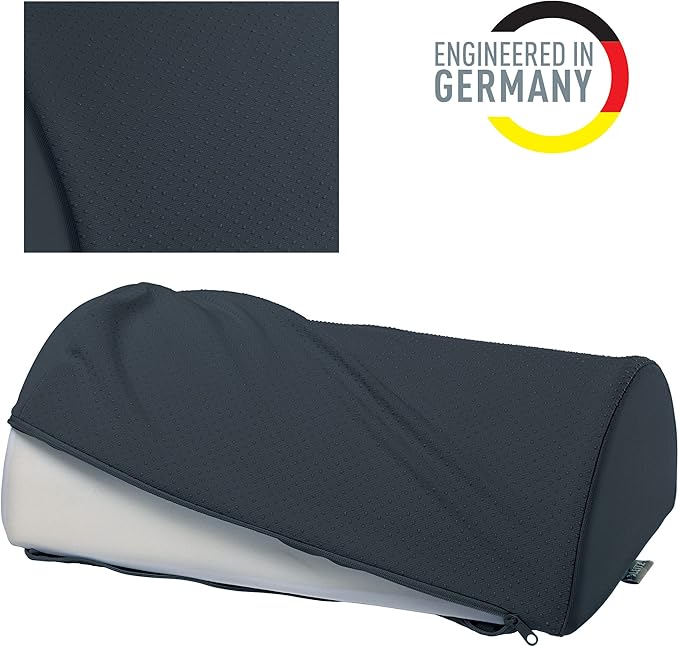 Leitz Desk Foot Rest, Adjustable Leg & Knee Support, Suitable for The Home Office, Relieves Shoulder & Back Ache, Made from Foam with A Fabric Cover, Ergo Cosy Range, Velvet Grey, 53710089