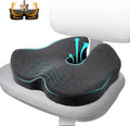 X Large Memory Foam Seat Cushion for Office Chair,for Back Support, Relief Sciatica & Tailbone Coccyx Pain Relief Cushion Pillow, for Long Sitting, for Car/Office Chair/Wheelchair (Darkgray)