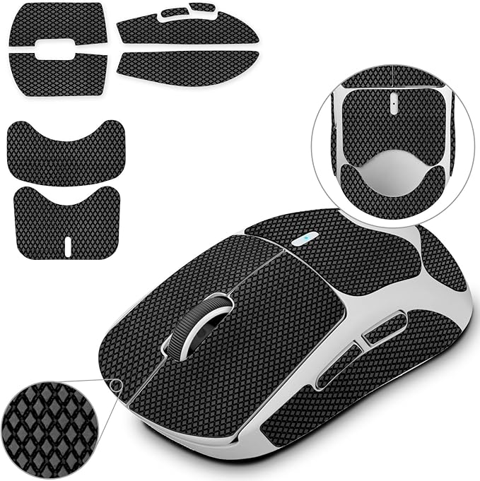 TALONGAMES Mouse Anti Slip Grip Tape Compatible with Logitech G PRO X Superlight 2c Wireless Gaming Mouse, Palm Sweat Absorption, Thin 0.5mm, Cut to Fit, Easy to Apply, Mouse Skin
