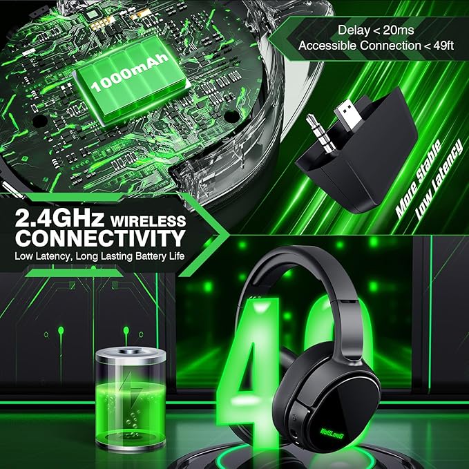 WolfLawS Wireless Gaming Headset for Xbox Series X|S, Xbox One, PS5, PC, Gaming Headphones with Bluetooth, Noise Canceling Mic