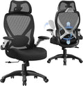 ELABEST X100 Ergonomic Mesh Office Chair, Big and Tall Hone Desk Chair with 5D Flip-Up Arms, Adjustable 3D Lumbar Support,Gaming & Executive Computer Chairs for Long Hours, Padded Seat
