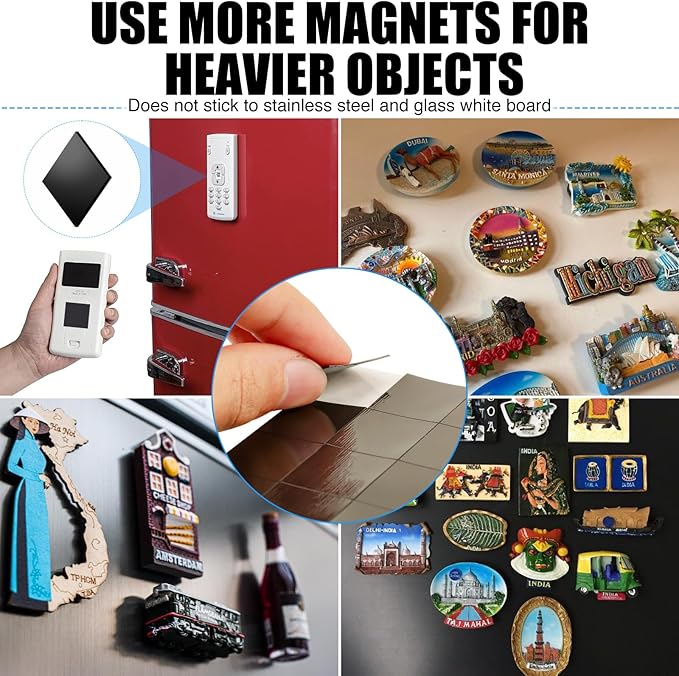 80Mil Magnetic Sheets with Adhesive 8.5" x 11",Self Sticky Anisotropic Sheet Magnet,Peel and Stick Letter Size for Heavy Duty Projects (2 PCS)