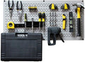 Wall Control Modular Pegboard Tool Organizer System - Wall-Mounted Metal Peg Board Tool Storage Unit for Wall Storage Tiling (Gray Pegboard)
